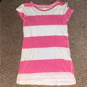 Hollister Pink and White Tee Small y2k